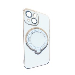 Capa de Silicone Dura com Protetor de Câmera e Anel de Suporte para Apple iPhone 15 Branco Capa de Silicone Dura com Protetor de Câmera e Anel de Suporte para Apple iPhone 15 Branco